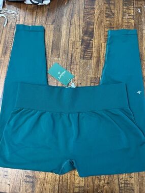 NWT Halara Teal Active Leggings with Rib Waistband Size XL